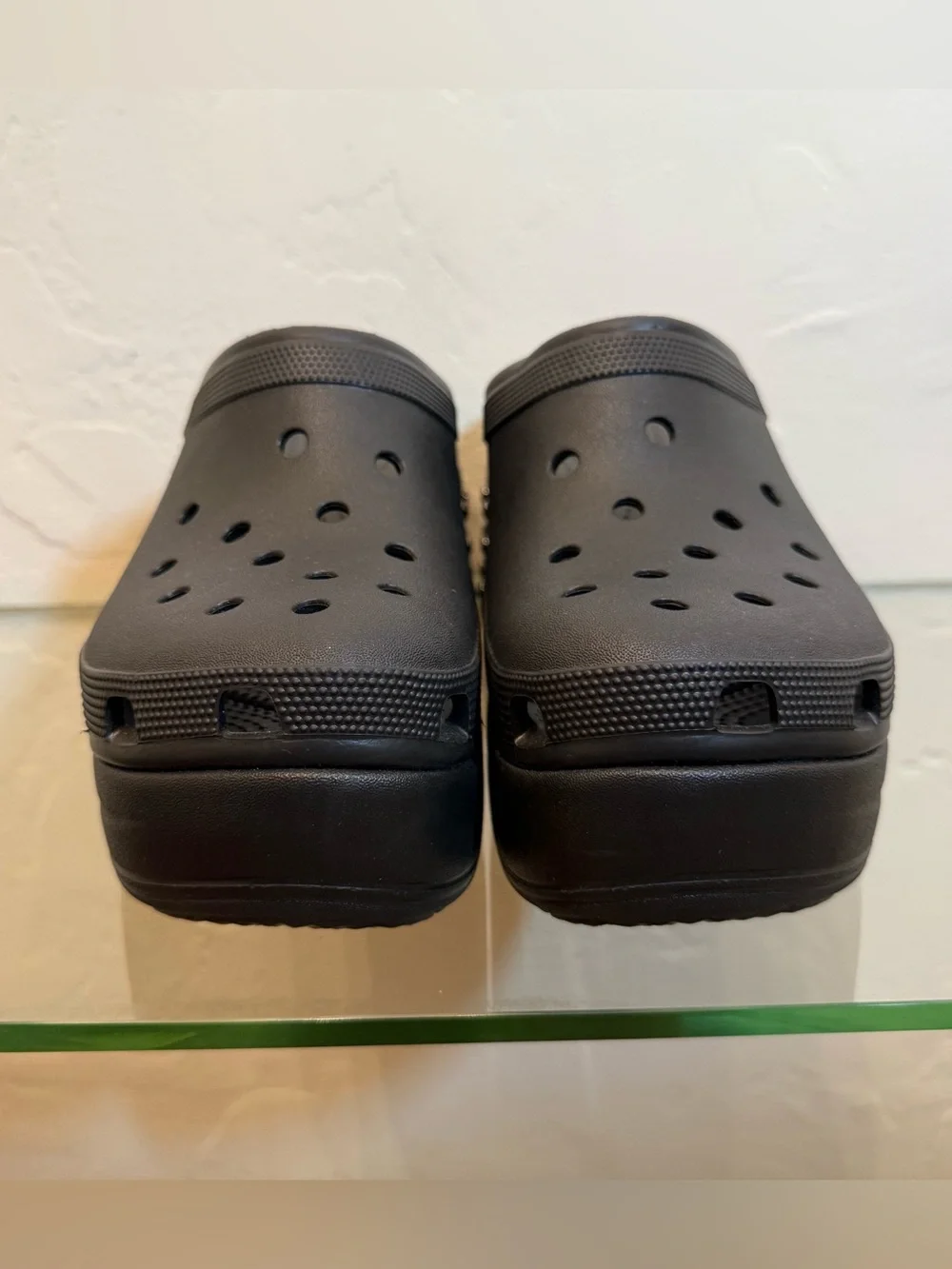 Crocs Black Platform Clogs with Studded Heel – Brand New